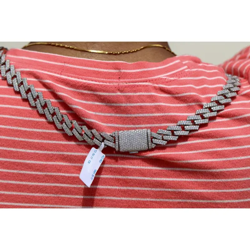 КУБИНСКИЙ звено цепи бриллиант 925 стерлингового серебра из нержавеющей стали в Кубинском стиле мужское ожерелье ювелирные изделия высокого качества «хип-хоп» для бриллиантов кубинская цепь