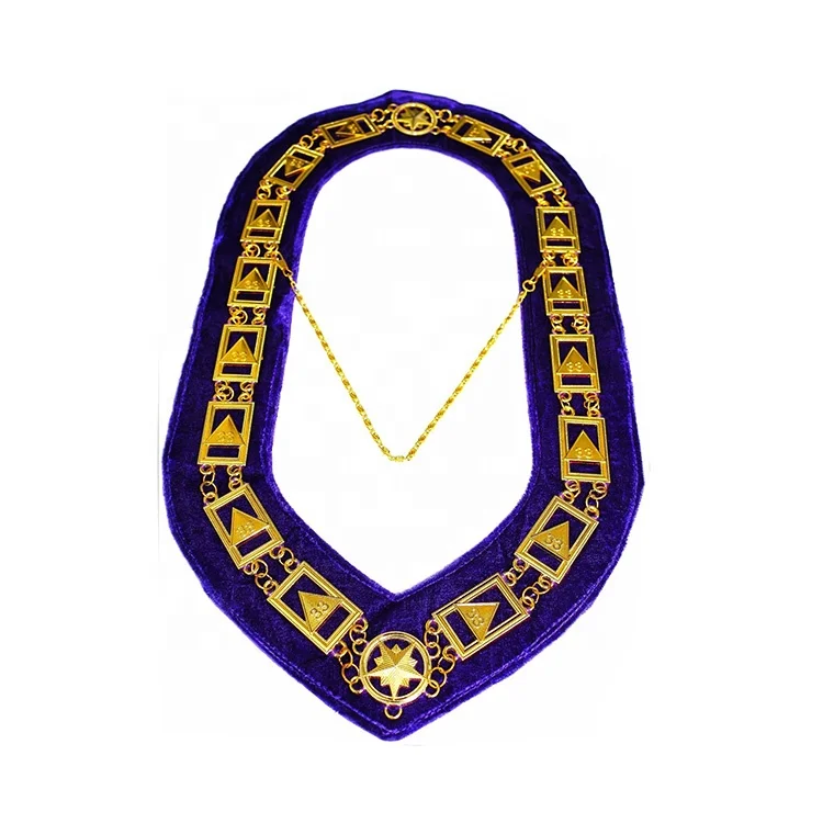 Masonic Regalia Scottish Rite 33rd Degree Chain Collar with purple velvet highest quality