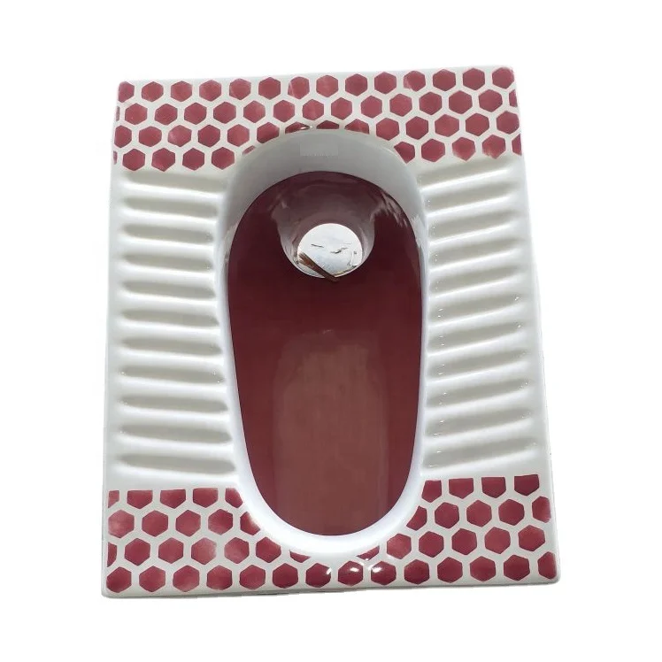 Сантехника для ванной от производителя, Дешевая современная азиатская сковорода для унитаза, сковорода для унитаза красного цвета с двухцветным дизайном, сковорода для унитаза orissa