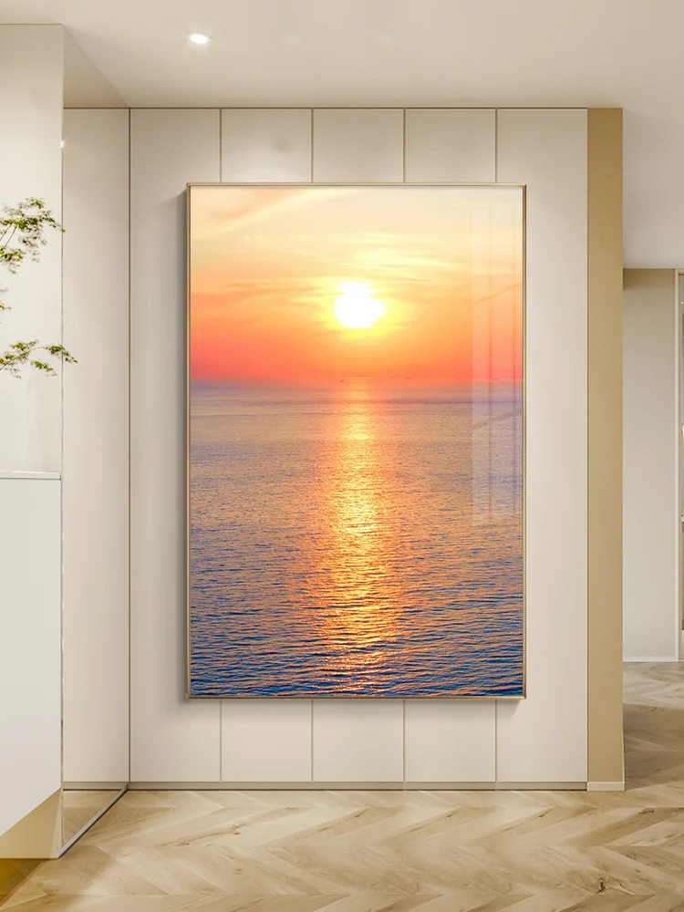 Печатная живопись синий морской Золотой закат и красивое небо комнатный Декор стены для дома 20*30 дюймов/50*75 см