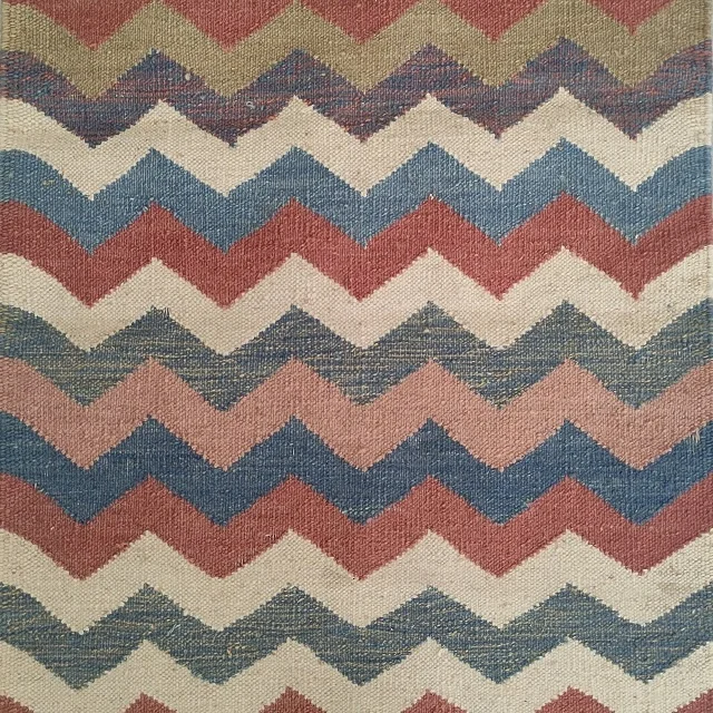 Vintage Look Hand Woven Wool Kilim Area rug carpet Living room home hotel traditional Zigzag traditional Carpet
