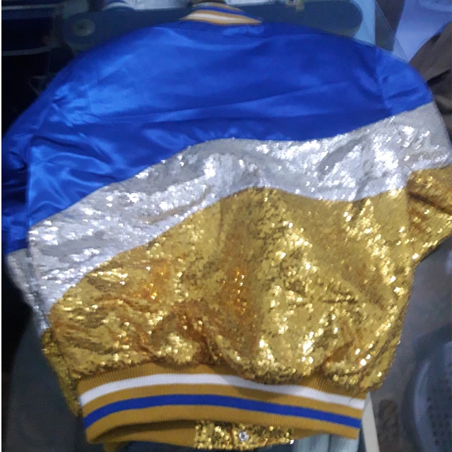 Women Baseball Fashion Design Women Custom Bomber Sequin Jacket