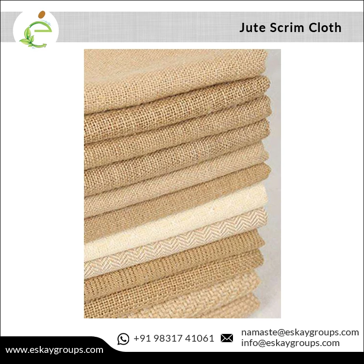 Custom Logo / Private Label Available for 100% Jute Hessian Scrim Cloth for Geo Textile, Packaging and Decoration