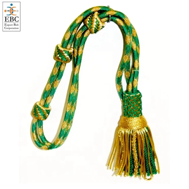 OEM Wholesale Gold Bullion Wire Tassel Pectoral Cord for Bishop Priest Stole Vestment Cross Green Gold Twisted Metallic Trim