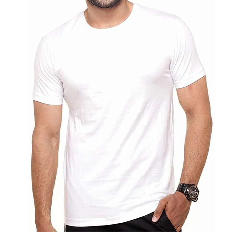 China Wholesale Cheap Bulk Plain White T Shirts Men High Quality Short Sleeve 100% Combed Cotton  Fancy Blank Tshirts No Label