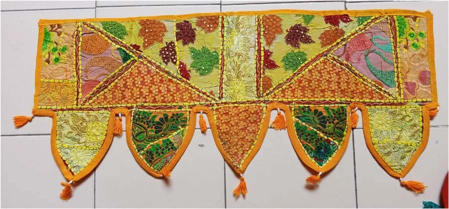 Multicolor thread and mirror Rajasthani Torans Door Hangings For Home Decor