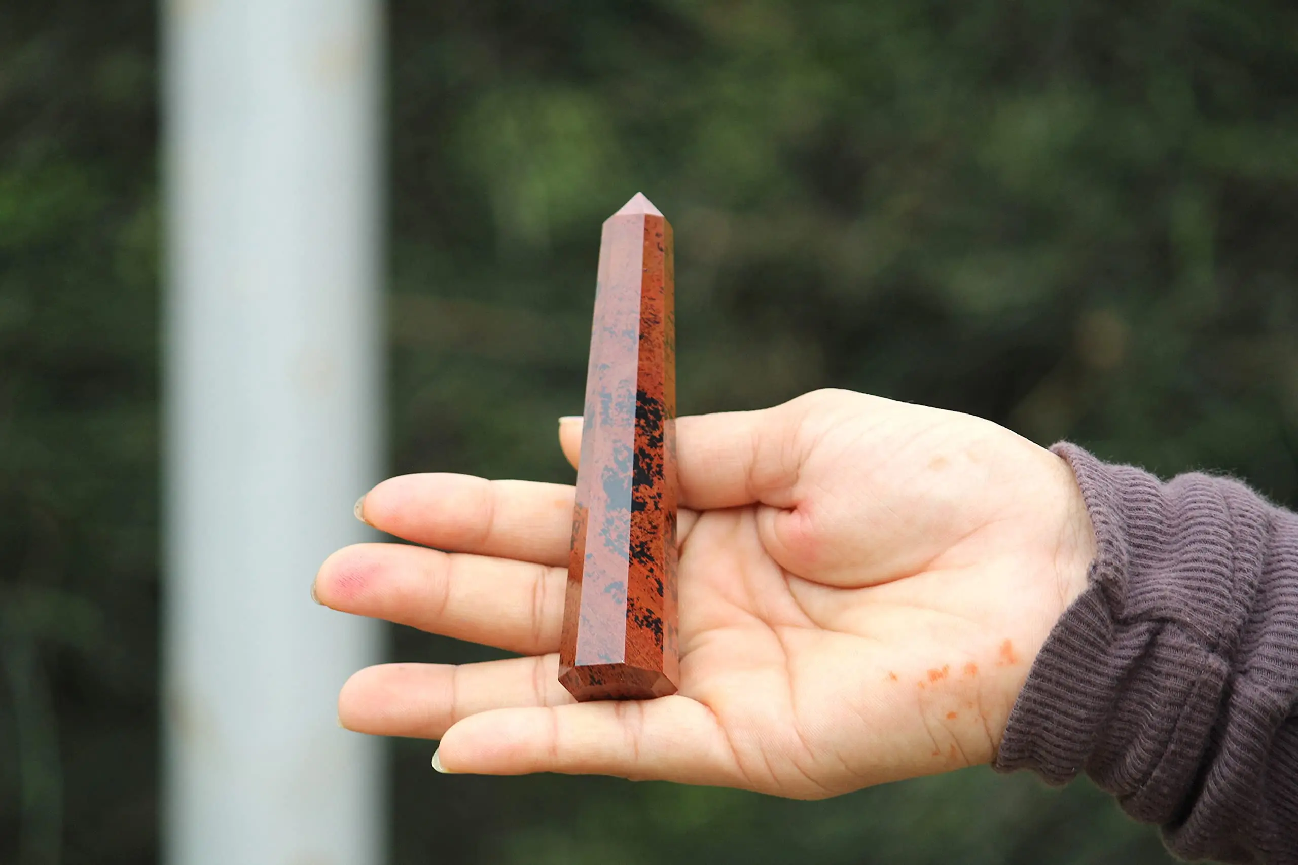 Обелиск из красного дерева прибл. 3 дюйма Гигантский драгоценный камень очищенного Агата