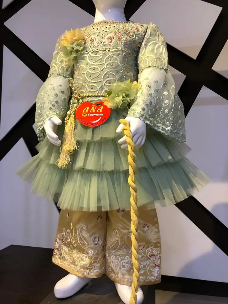 New collection of Golden Flapper frock suit with fancy design new addition in stylish party wear dresses