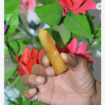 Mini Yellow  Egyptian Natural Fluorite Healing Power Obelisk Tower