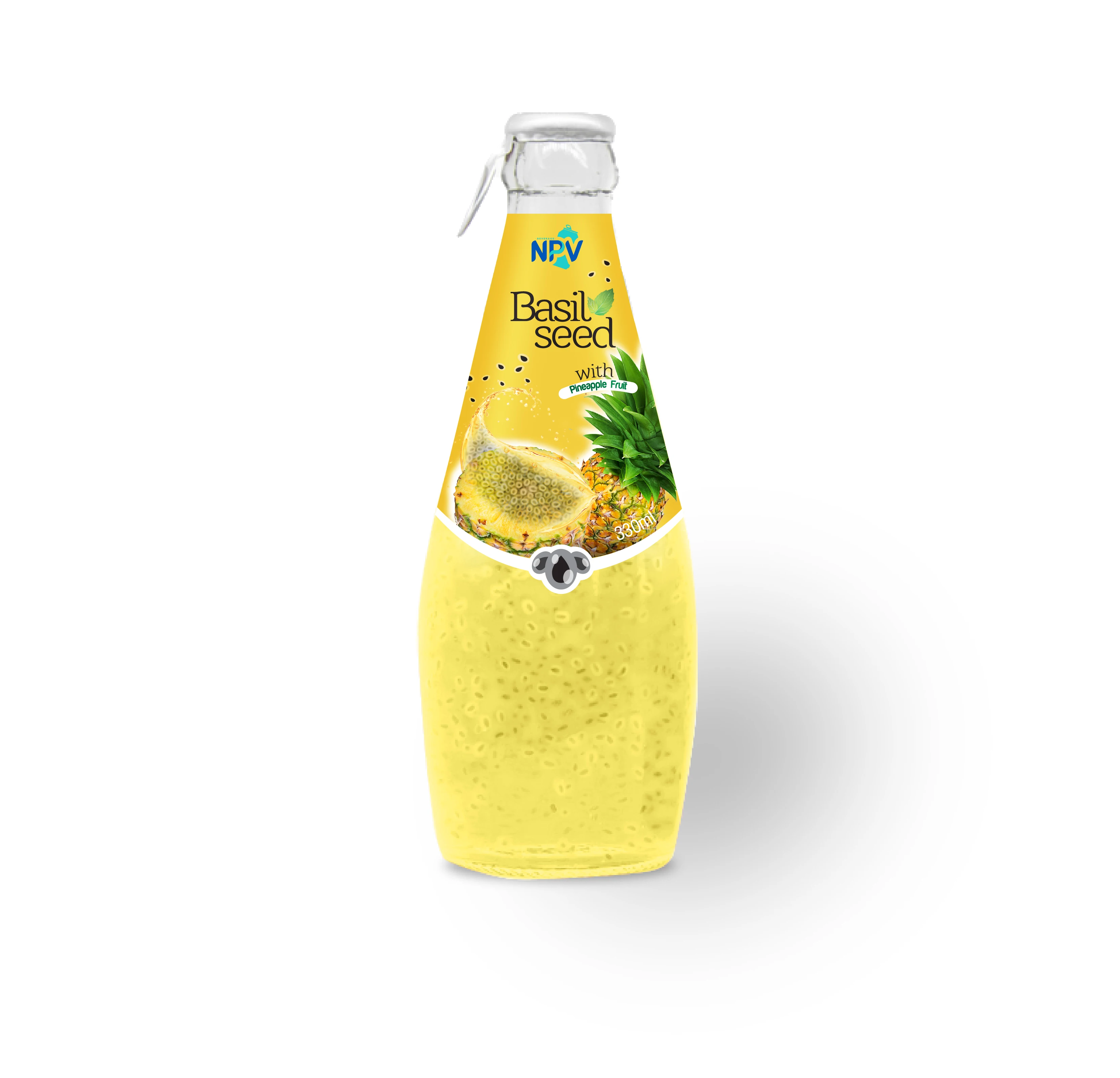 OEM  290 ml bottle  Oranges Flavor Basil Seed Drink Vietnamese  Beverage Company Free Sample Free Design