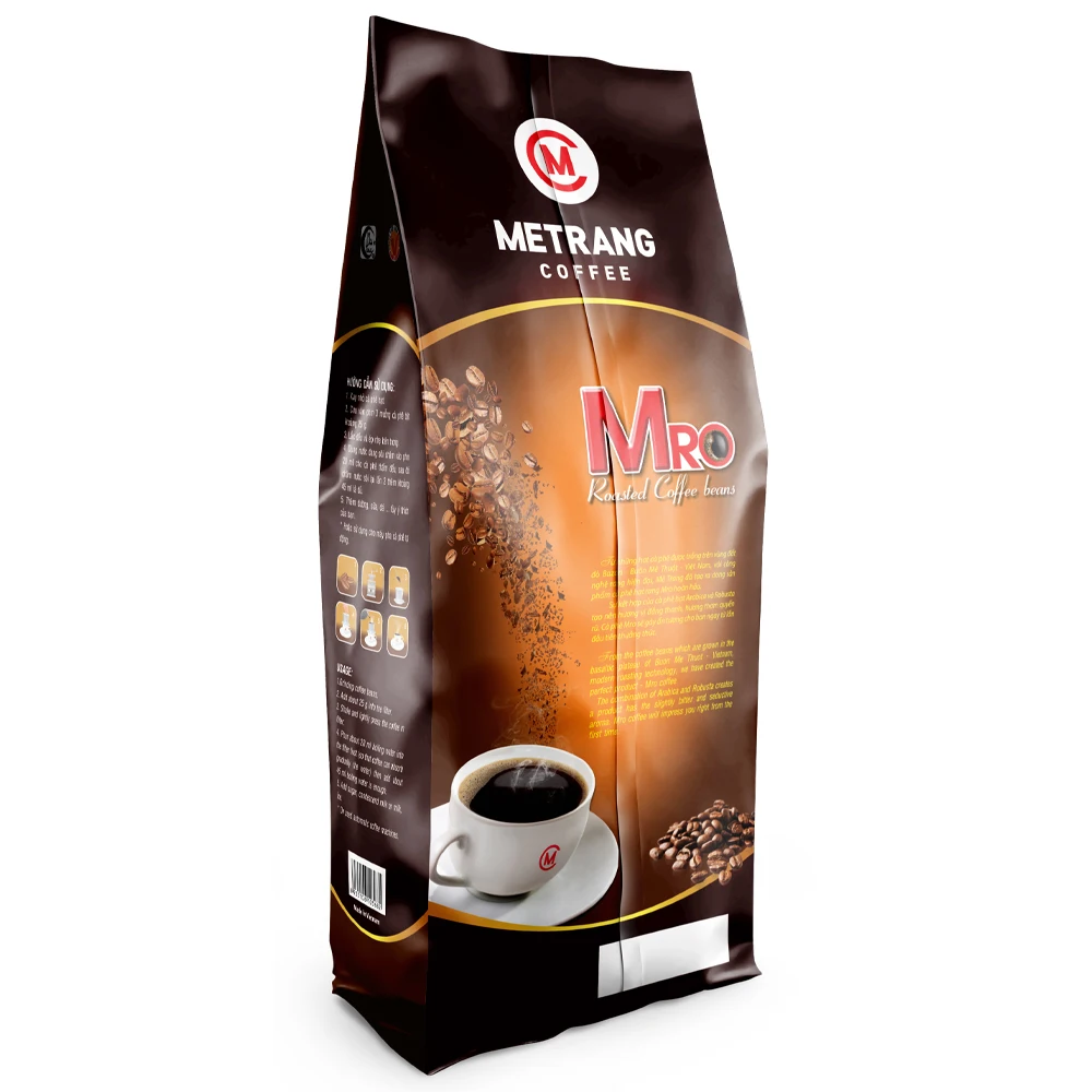OEM Service Mellow Taste Caffeinated 1Kg/Bag Mro Roasted Coffee Beans With Medium Roast HACCP HALAL Certification