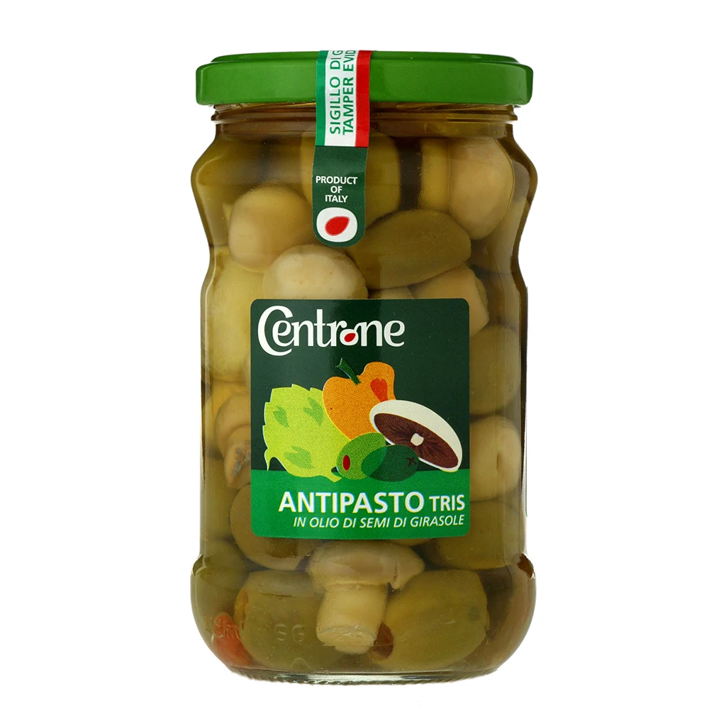 
Italian ANTIPASTO TRIS - three flavors Mix of vegetables in sunflower oil preserved vegetables 