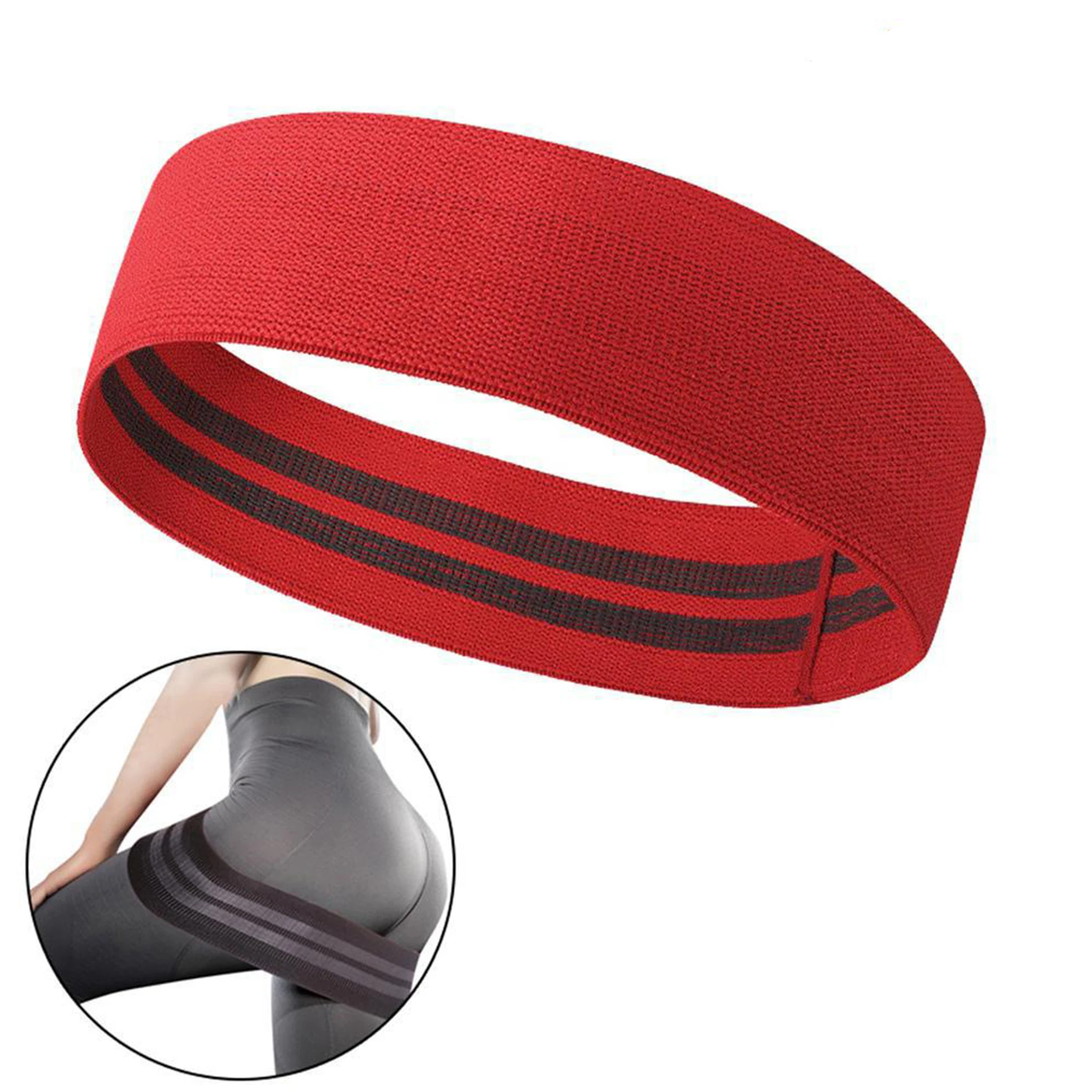 Окружность бедра Йога анти-скольжения тренажерный зал резиновые упражнения плетеная упругая хип-лифтинг комплект эластичных лент, оптовая продажа