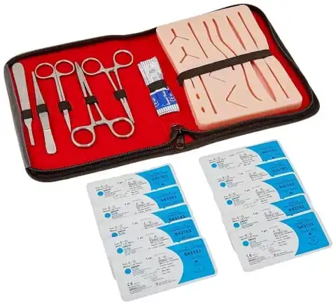 Stainless Steel 5 Pieces Set Suture Practice Kit With Suture Practice Pad Customized Logo