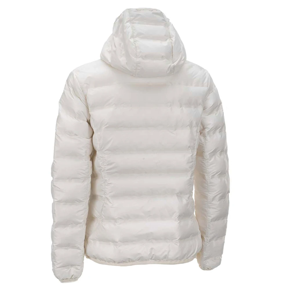 Winter high quality down puffer jacket warm hooded zipper ladies eco down jacke