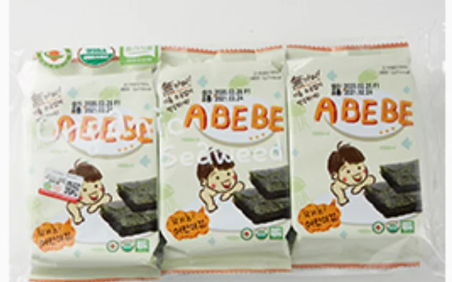 Premium OEM ABEBE Organic(Korea&China&USDA) Seaweed side dish Not Salty Roasted seaweed For Kids made in Korea