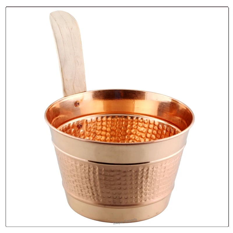 Hammered Copper Sauna Bucket Pure Copper Spa Bucket Sauna Accessories