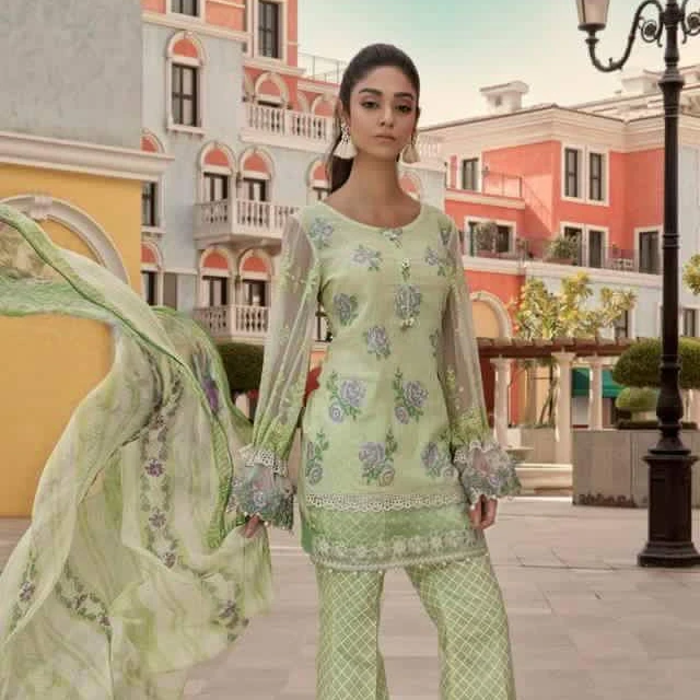 Модные дизайнерские пакистанские костюмы газон/Лен/хлопок с вышивкой из 3 частей доступны по оптовой цене.