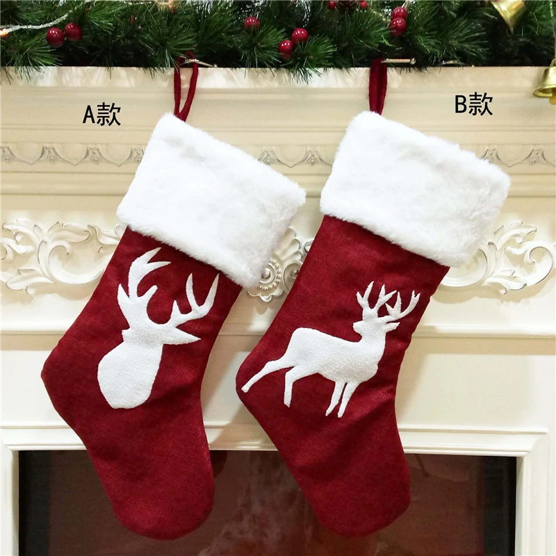 High Quality Soft Christmas Stocking Socks with Santa and Elk for Christmas Celebration
