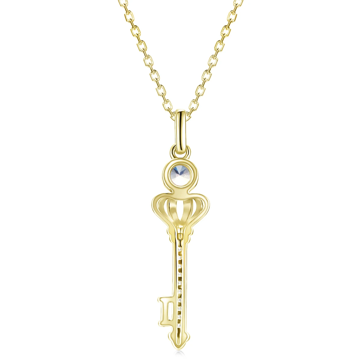 2021 New Silver 925 Color Change Stone Alexandrite Jewelry Crown Key Pendant Necklace For Women Destiny Jewellery