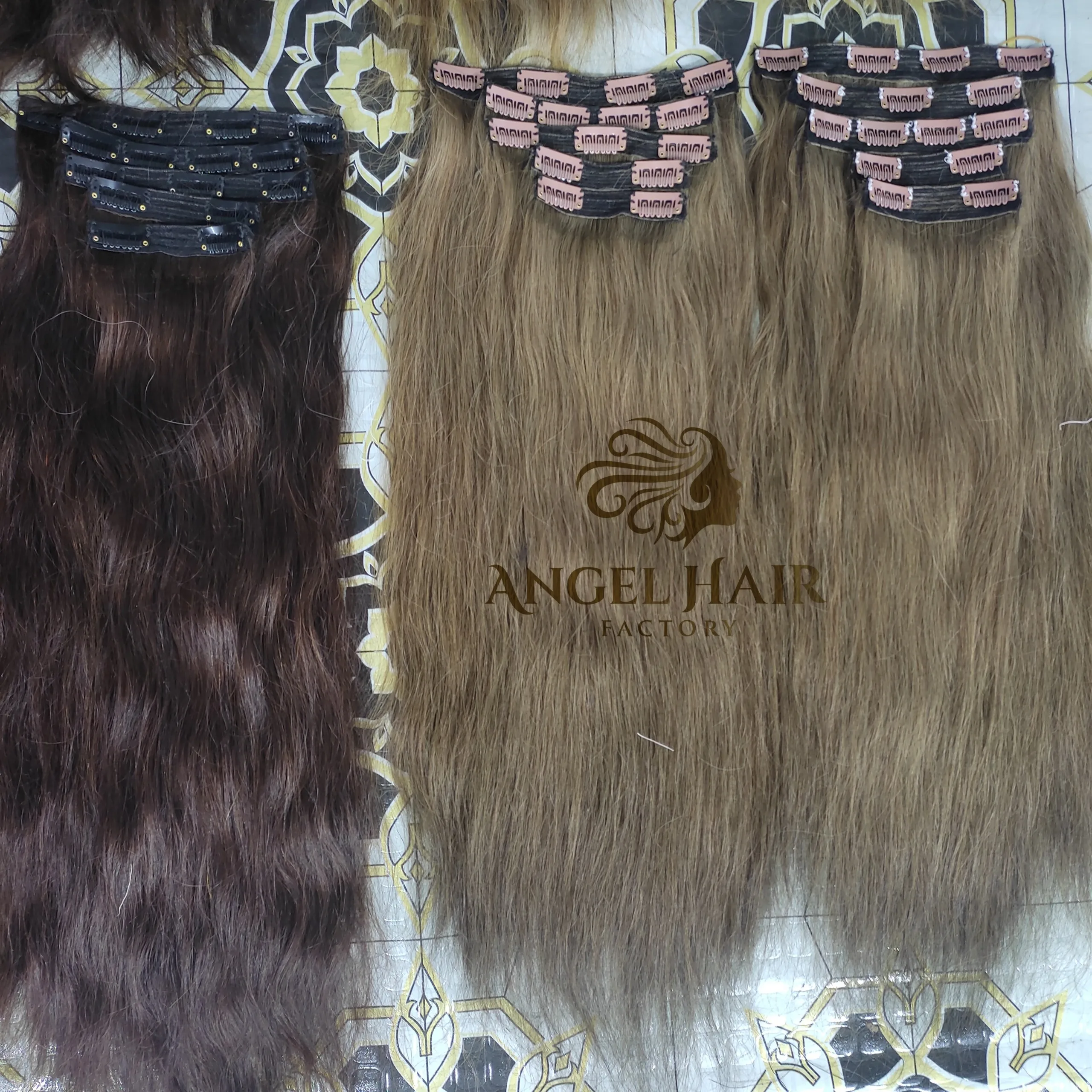 Wholesale 100% Vietnamese Clip ins Hair Natural Straight, Virgin Hair Clip in Extensions Super Double Drawn Customized Colors