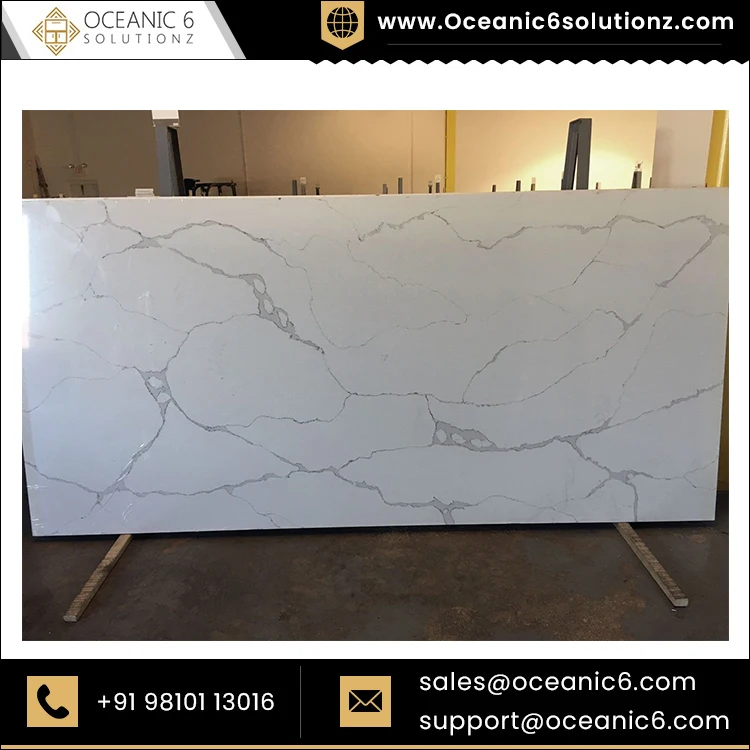 Bianco Calacatta композитные кварцевые столешницы с индивидуальной толщиной для