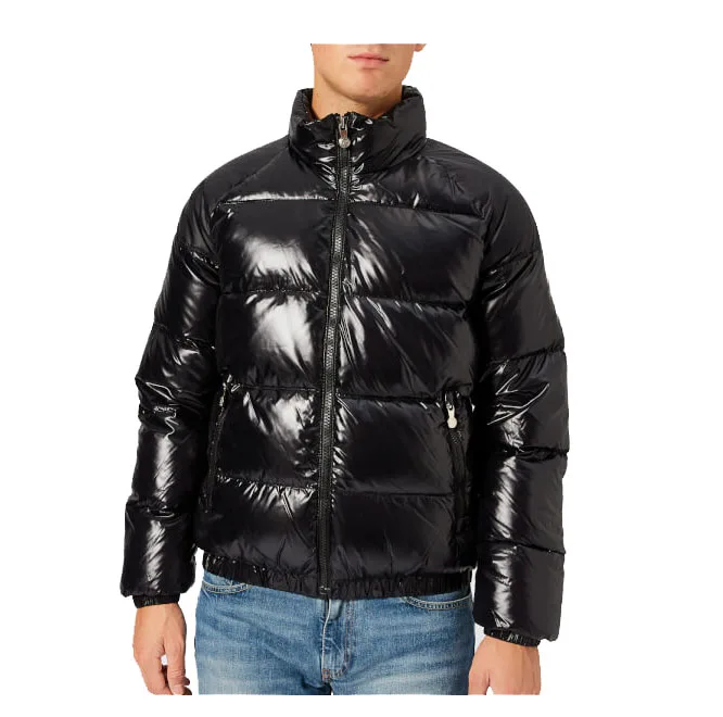 High quality fashionable casual shiny red puffer jacket mens