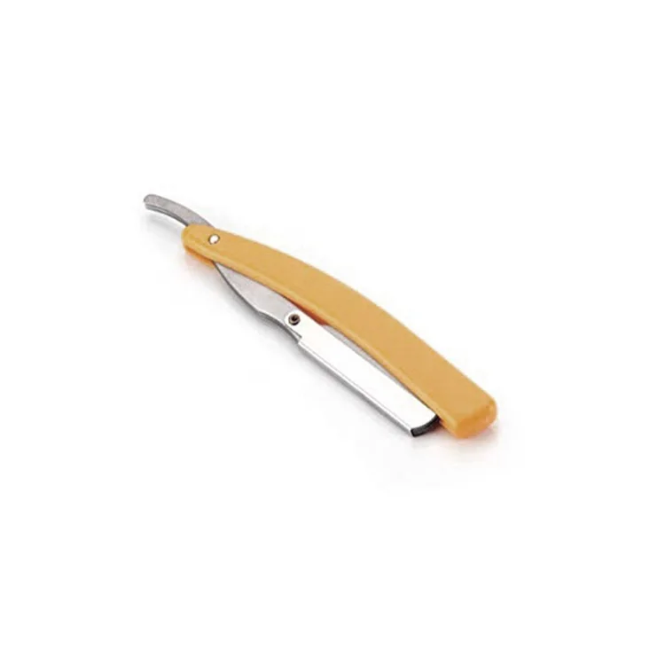 Fancy Powder Coated Stainless Steel Barber Shaving Razors In Yellow Color Sharp Blade professional Razors