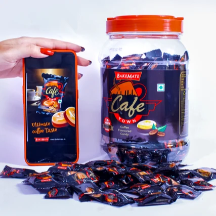 Delicious coffee flavored candy 4g BakeMate Cafe town coffee candy pouch 4g jar at whole sale price