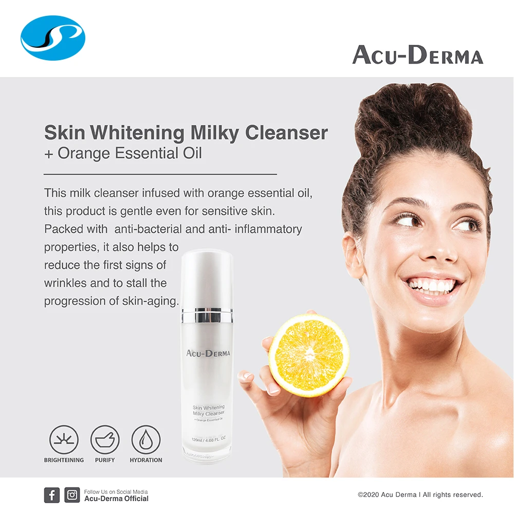 Отбеливающее молочное очищающее средство для кожи + эфирное масло апельсина алдултов натуральный уход за кожей из малайзии