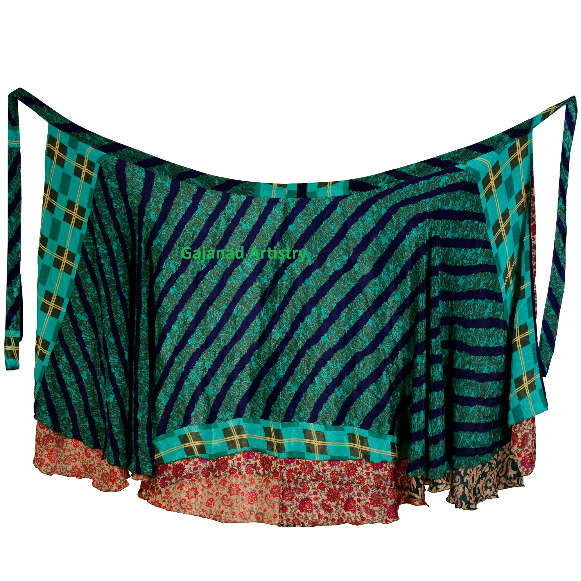 Wrap Long Skirt Festival Summer Casual Skirts Beach Sexy Look Designer Printed  Silk Sari Reversible Two Layer long Wrap Around