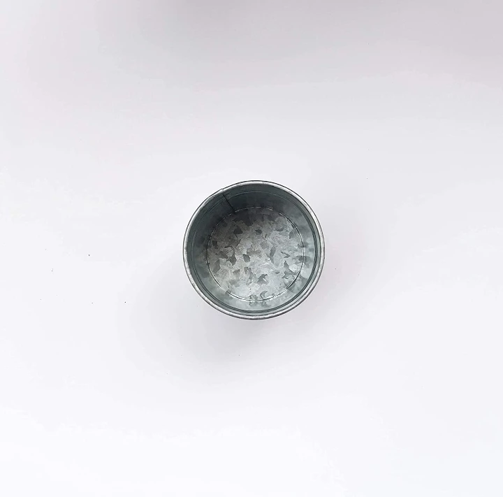 Galvanized Iron Round Planter Decorative Herb Pot Set Of 3 Piece Garden Metal Flower Pots With Tray Indoor And Outdoor Decor