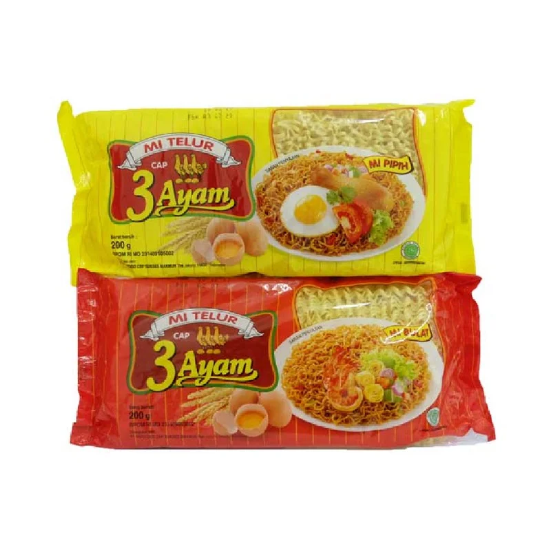 Egg Noodle 3 ayam Brand (Yellow, Red) 200gr