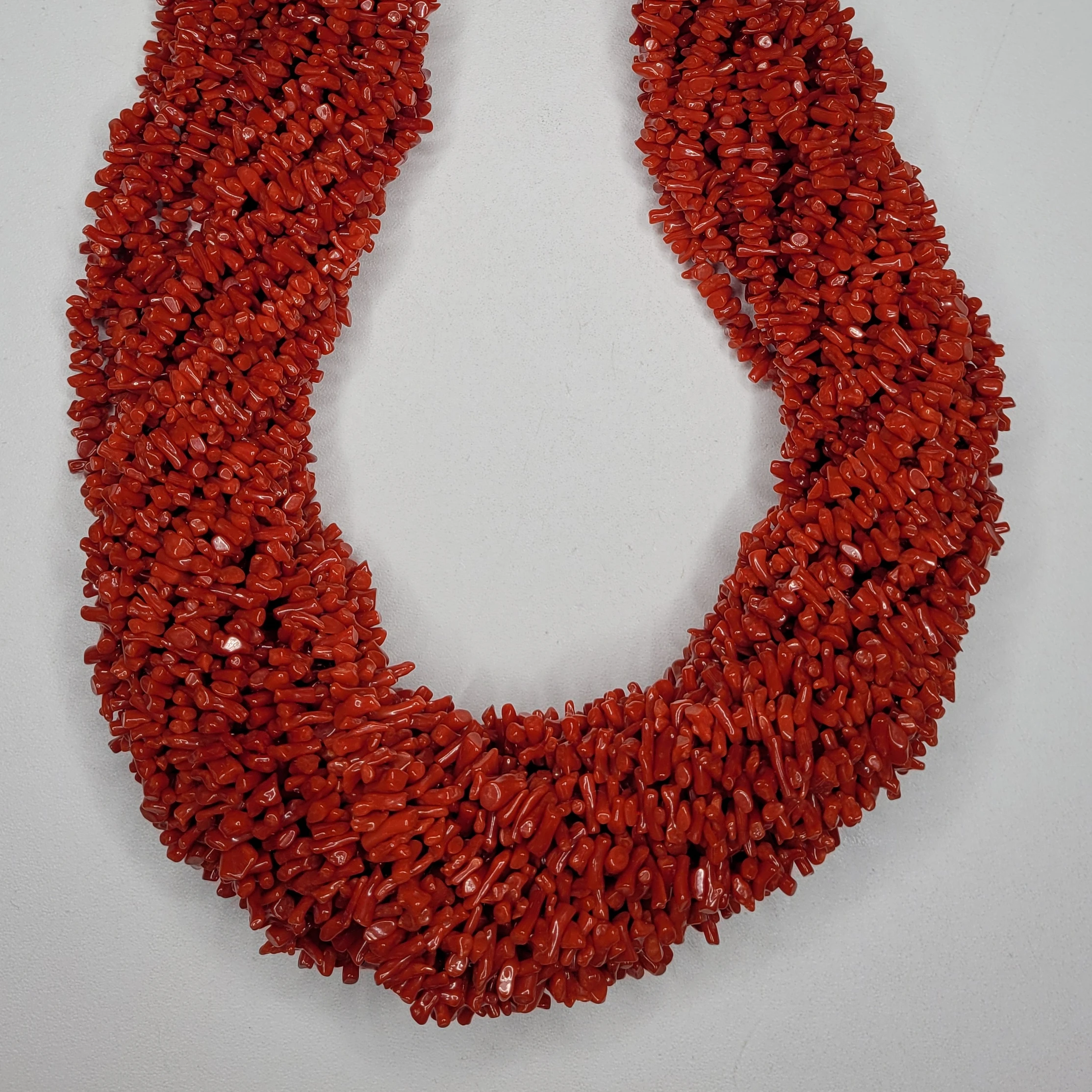 RED CORAL BRANCH NECKLACE Making Jewelry Necklace Round Shape A GRADE 18 Inch-45 CM