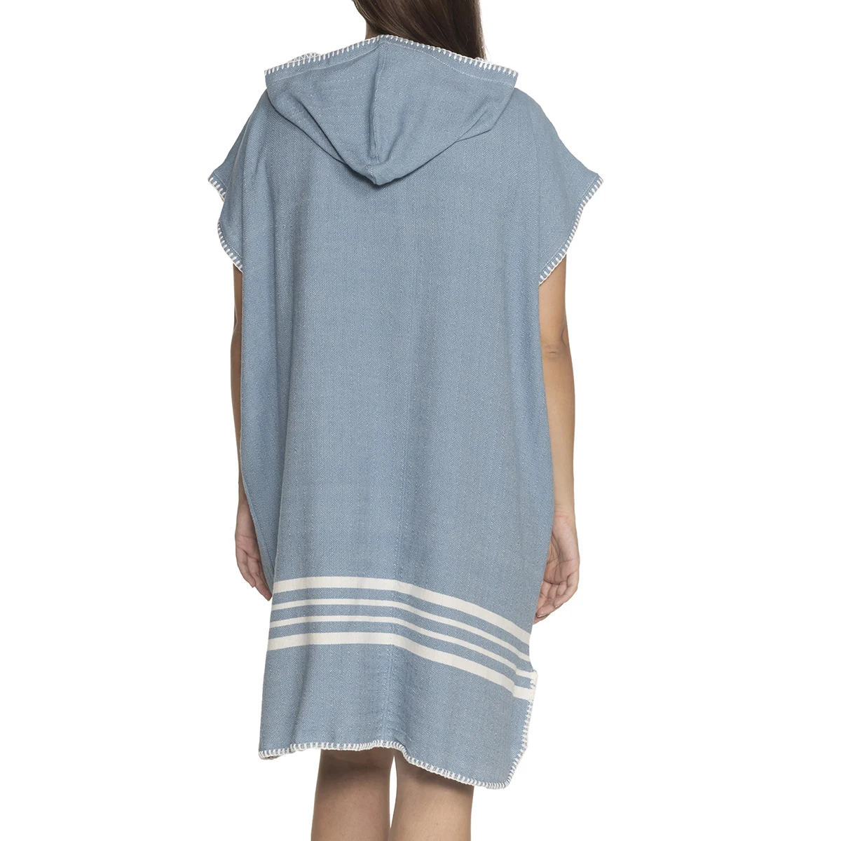 Beach Tunic with Farmer Stitched Adult Poncho Fashion Design High Quality Bathrobe 100% Turkish Cotton S M L XL