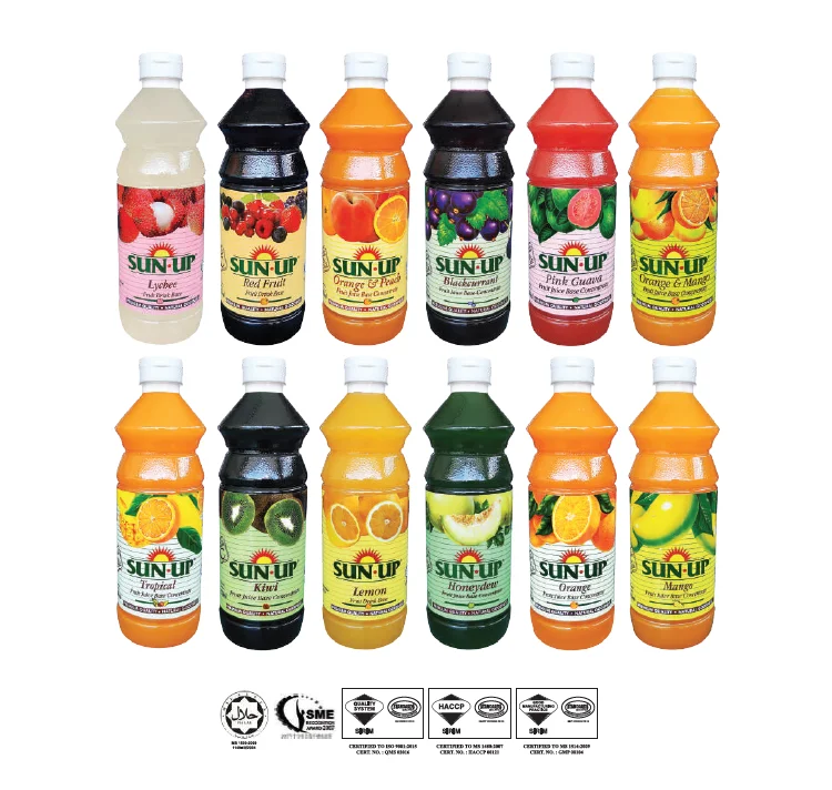 Hot Selling Sun Up Orange Fruit Drink Base Concentrate - 850ml HACCP & No Artificial Sweetener Halal