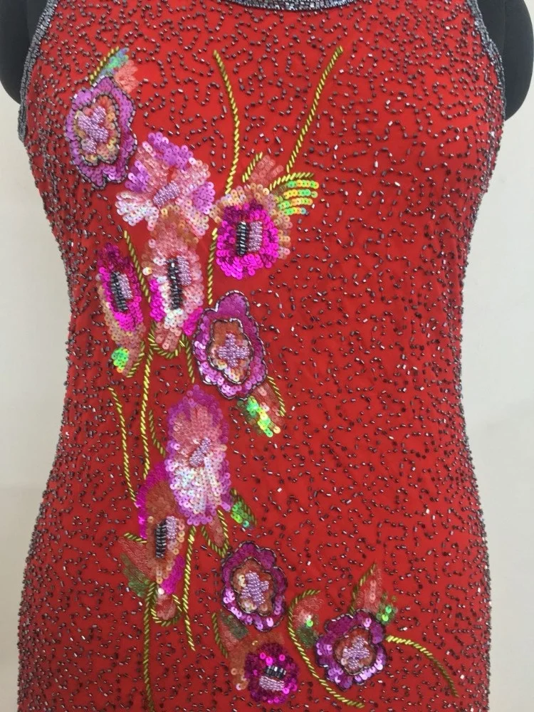 Latest Collection Hand Embroidered Evening Cocktail Party Dress Women Girls Sequins Decorated Long Dress Short Christmas Wear