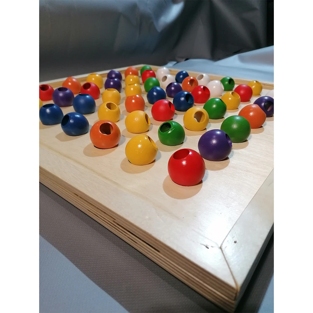 Eco friendly wooden Imagination & fine motor skills developing toy Mosaic board game table game for children