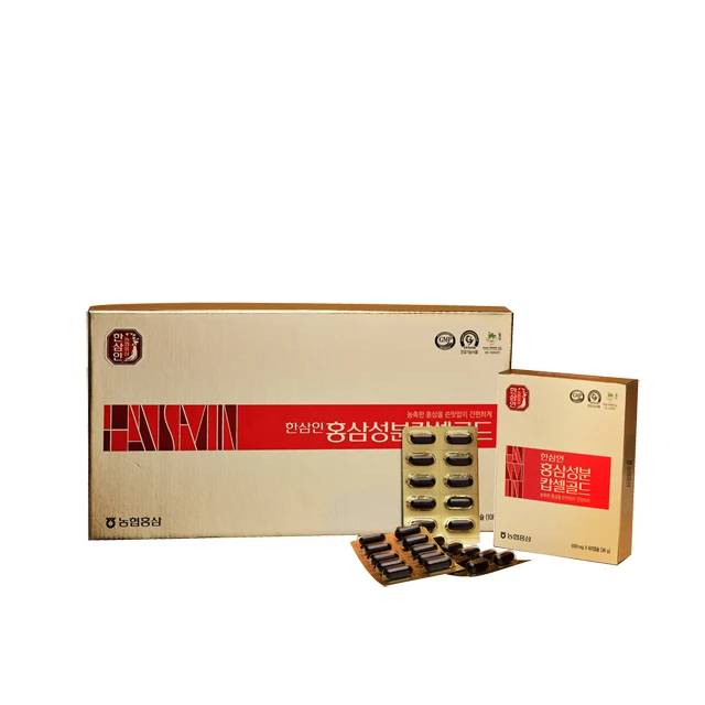  Корейский Nonghyup HANSAMIN 6 лет травяной Panax Экстракт корней красного женьшеня порошок капсулы Золотой 900 мг * 120 штук