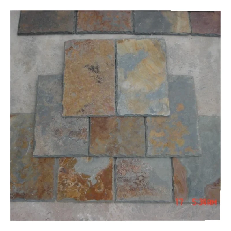 Chinese rectangular natural multicolor slate roof covering stone roofing tiles