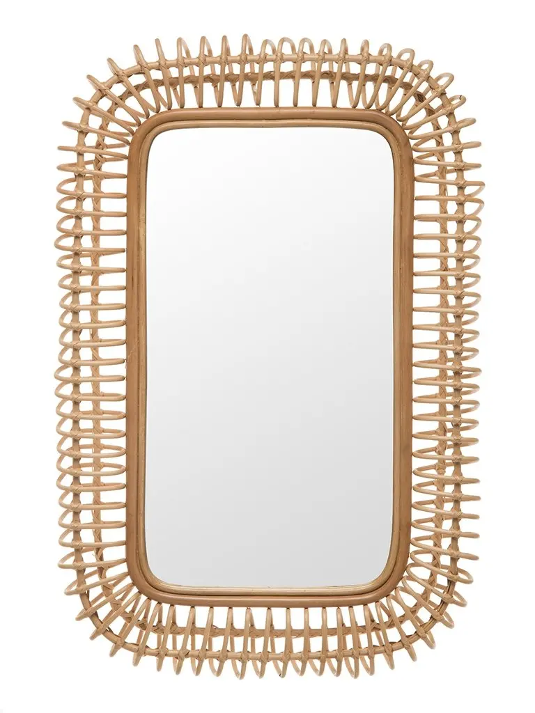 Decorative Wall Mirror Rattan Mirror Frame Handmade for Home Decor from Vietnam Vintage