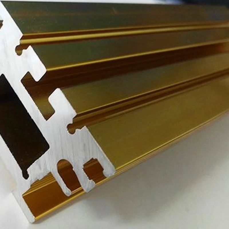 Золотые экструдированные алюминиевые профили для электрофореза скользящих и декоративных предметов алюминий zhonghao