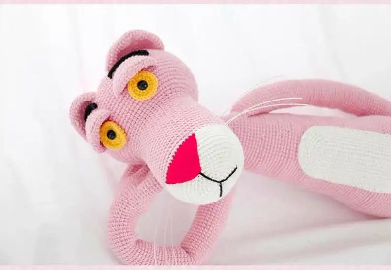 
Amigurumi baby playpens big pink panther crochet toy for kids 