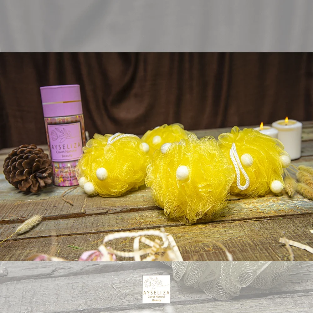 Turkish Bath Pouf With Fruit Soap Beads By Ayseliza  Premium Shower Mesh Foaming Ball Shower Puff Sponge Exfoliating Scrubber