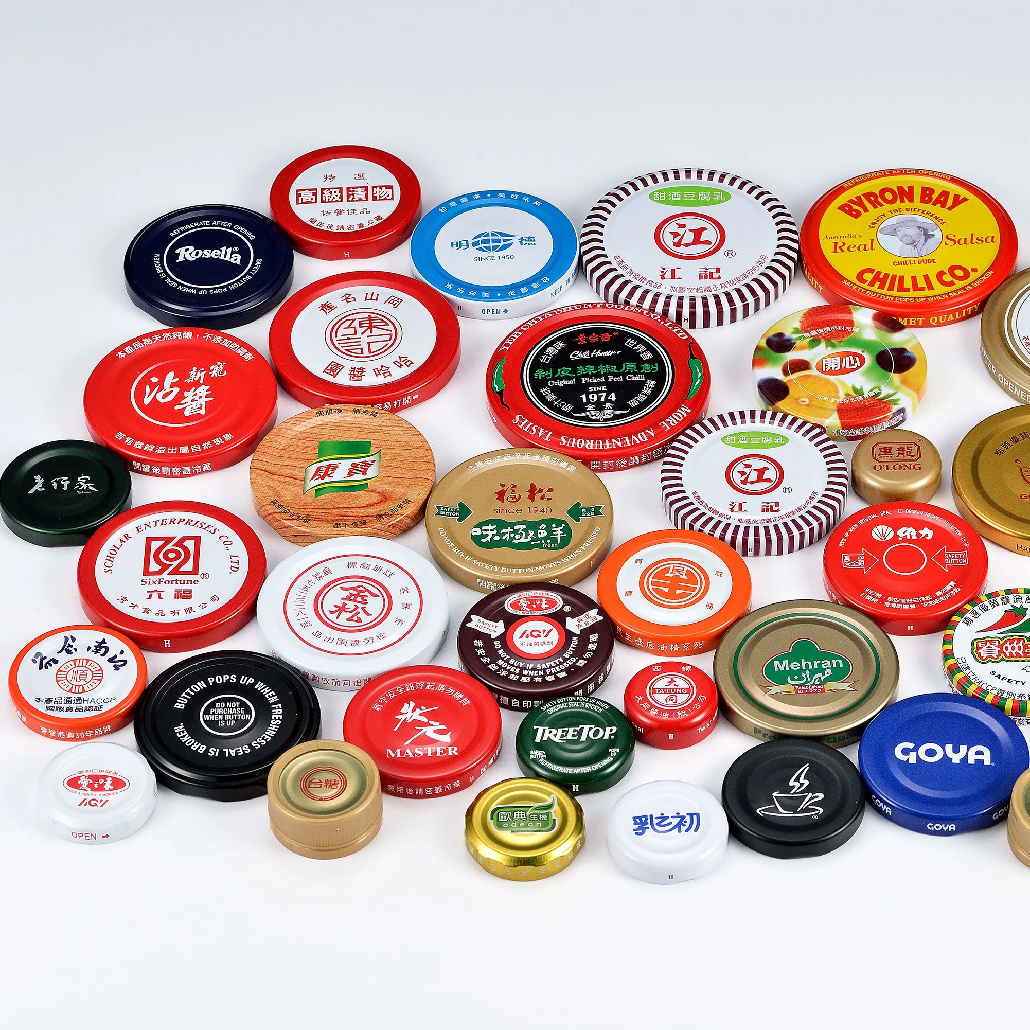 58mm safety button lids metal lug cap for glass jar