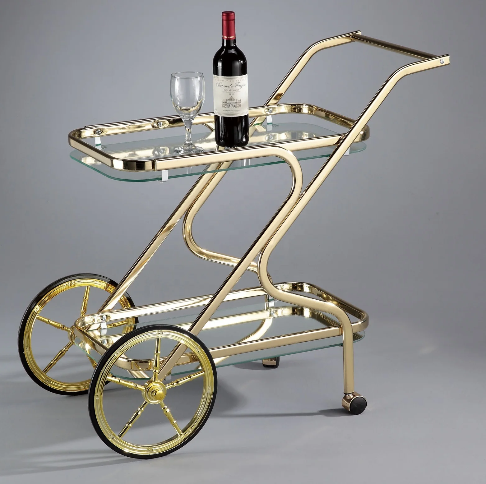 
Hotel Glass Bar Cart 
