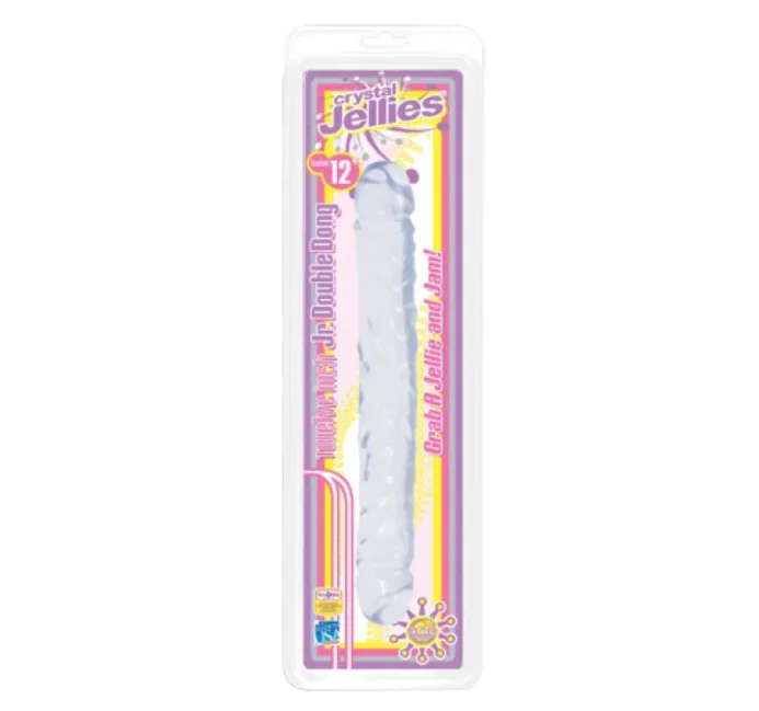 Crystal Jellies Jr Double Dong 12 Inch - Clear