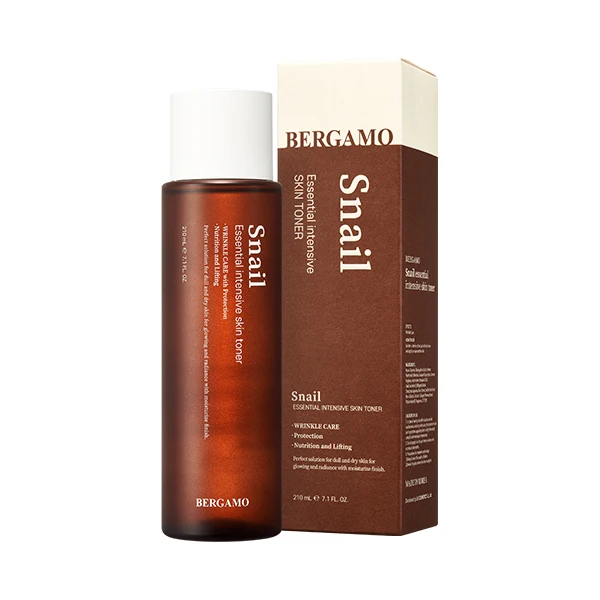 BERGAMO SNAIL ESSENTIAL INTENSIVE TONER made in Korea k-beauty wrinkle care protection nutrition lifting 210ml