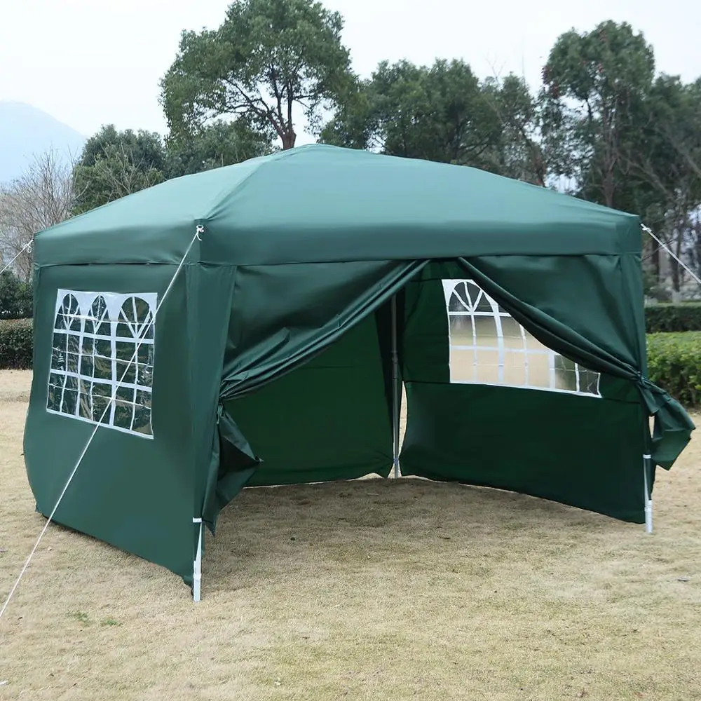 Folding canopy green trade show tent