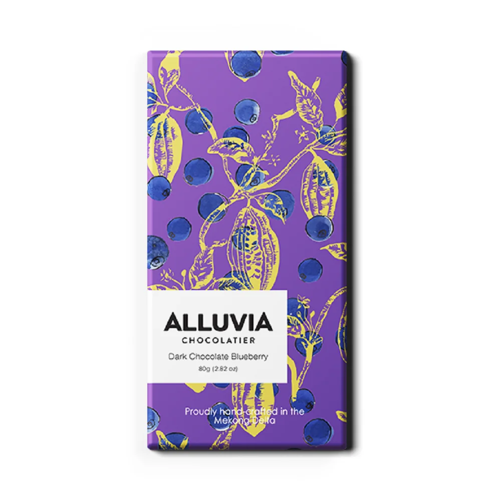 
 Великолепный фруктовый вкус в каждом кусочке аллювиа, темный шоколад, черника, 80 г, горечь, веганский шоколад, 80 г  